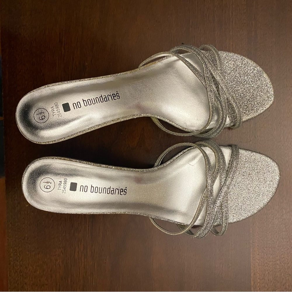 No Boundaries Glittering Silver Heels